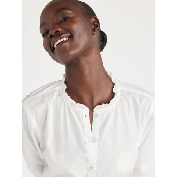 Free Assembly Women’s Ruffle Neck Mini Dress, Sizes XS-XXXL-White - Picture 4 of 5